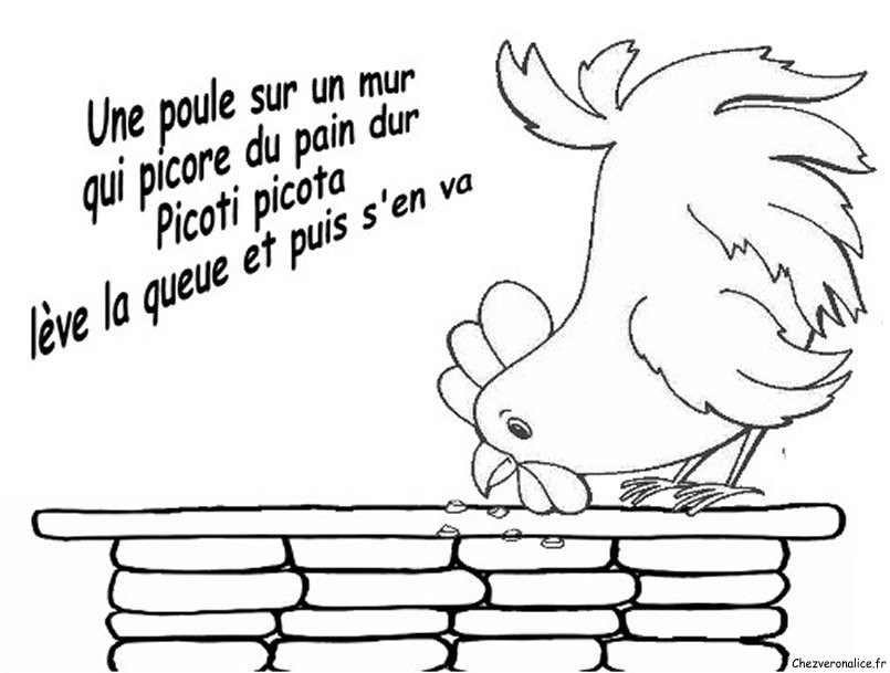 Une Poule Sur Un Mur Chez Veronalice